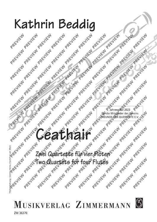 Ceathair - Zwei Quartette für vier Flöten - Score and Parts