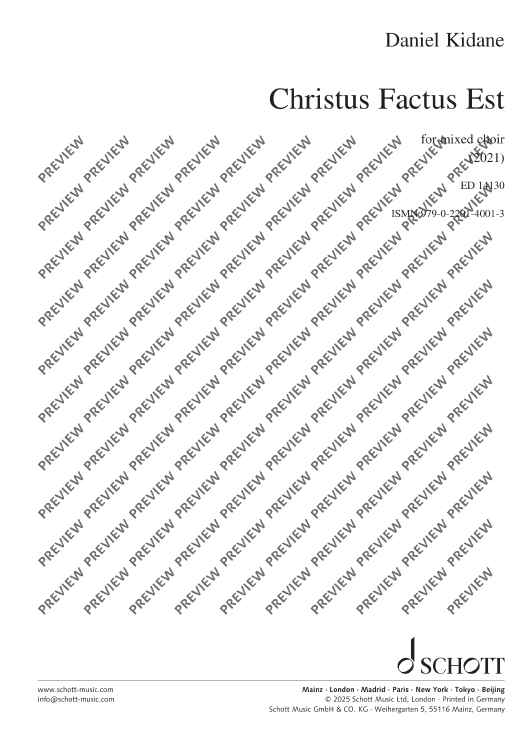 Christus factus est - Choral Score