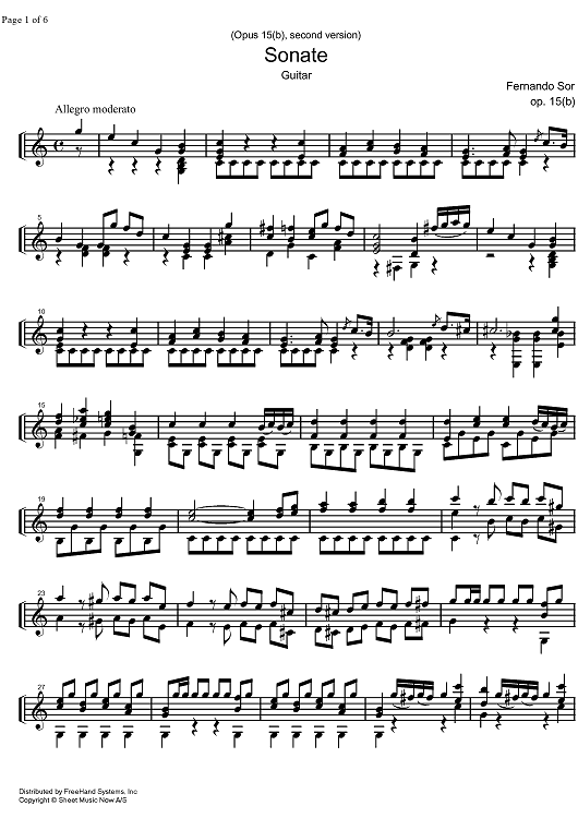 Sonata Seconda pour la Guitare Op.15b  2nd version