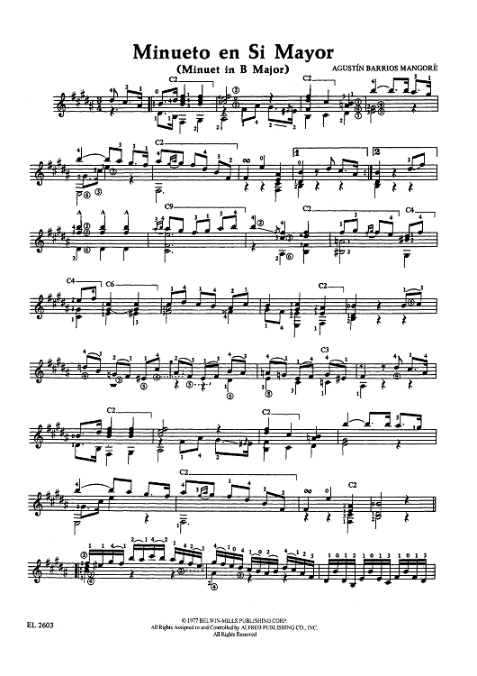 Minueto en Si Mayor (Minuet in B Major)