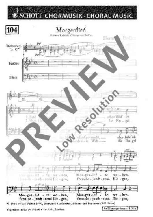 Morgenlied - Choral Score