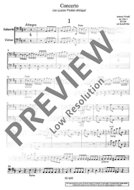 L'Estro Armonico in D major - Bassi