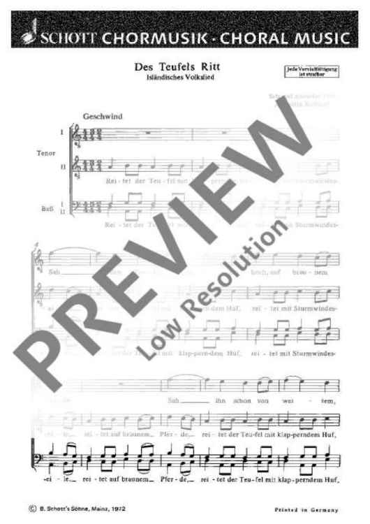 Des Teufels Ritt - Choral Score