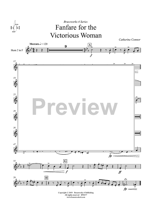 Fanfare For The Victorious Woman - Horn 2 in F