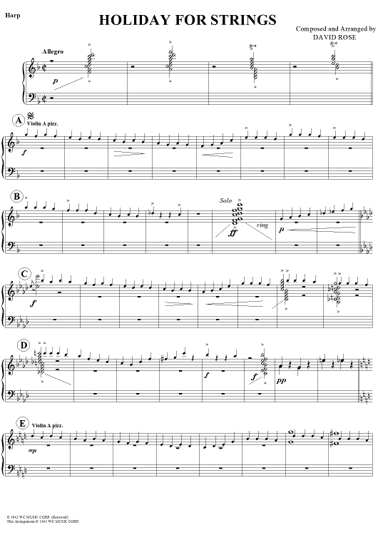Holiday for Strings - Harp