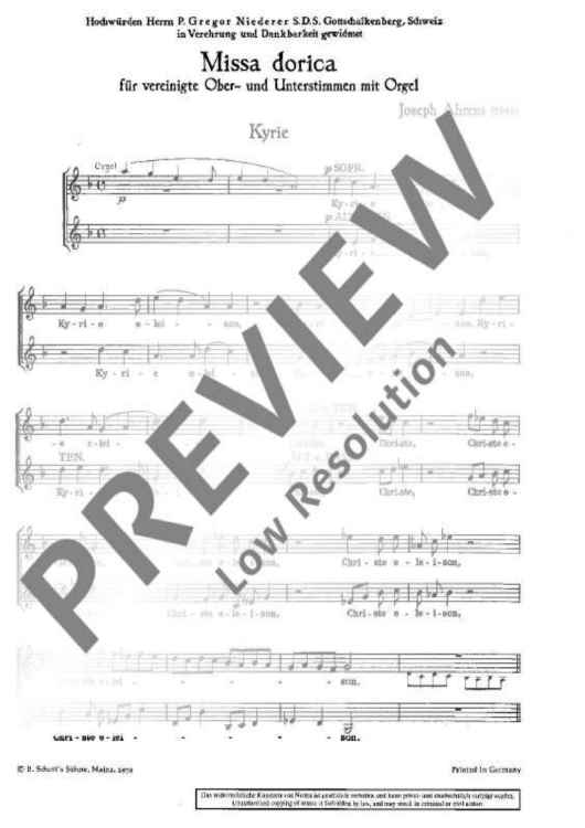 Missa dorica - Choral Score