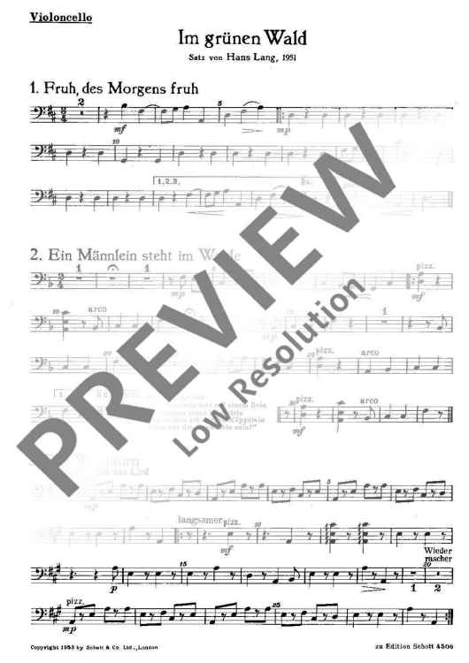 Im grünen Wald - Cello