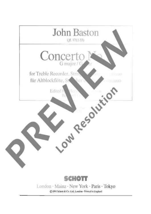 Concerto No. 1 G Major - Score