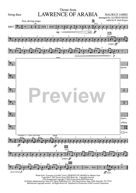 Lawrence of Arabia - String Bass