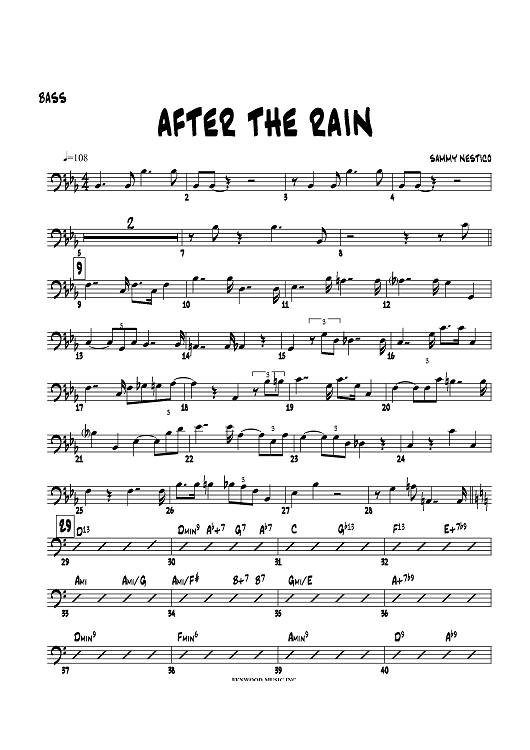 ＢＢ楽譜「AFTER THE RAIN」SAMMY NESTICO（絶版） After the Rain - Bass
