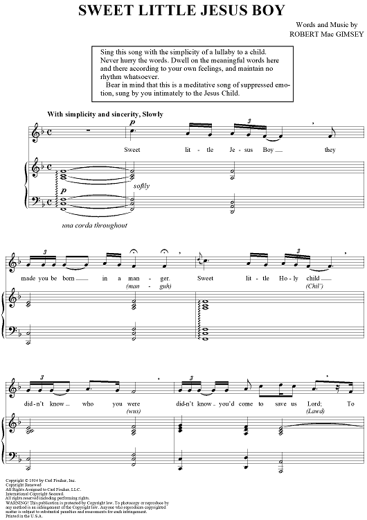Sweet Little Jesus Boy