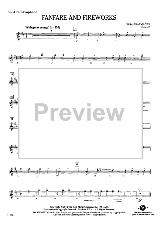 Fanfare and Fireworks - Eb Alto Sax
