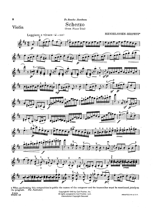 Scherzo - from Piano Trio No. 1 in D Minor, Op. 49