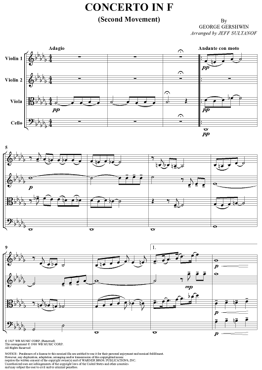 Concerto in F - Score