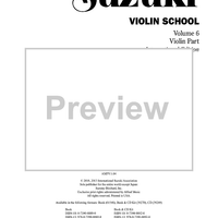 Suzuki Violin School, Volume 6 - Violin Part