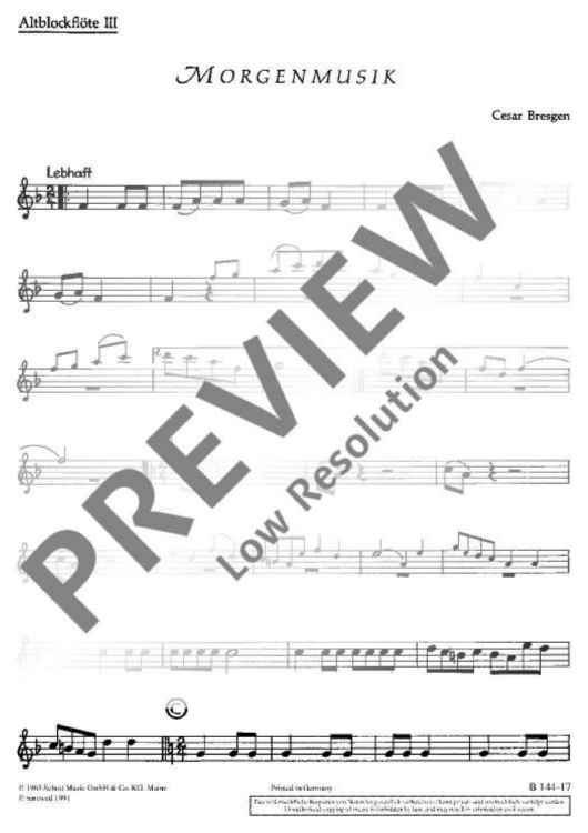 Morning music - Treble Recorder Iii