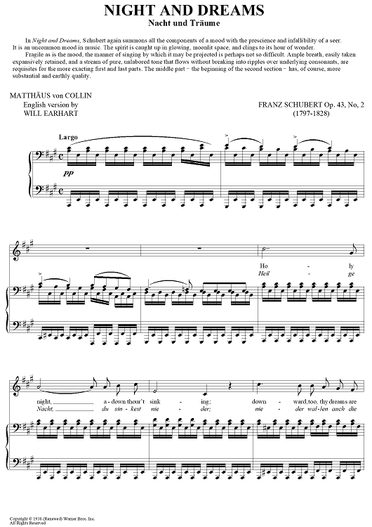 Night and Dreams (Nacht und Träume)