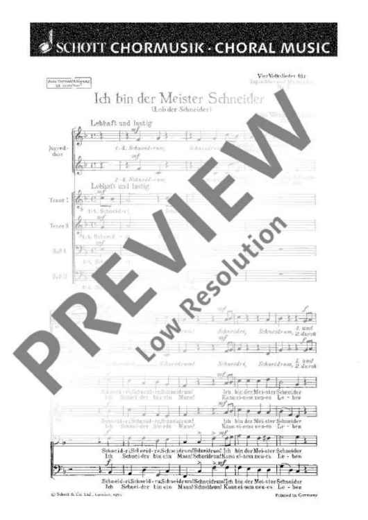 Vier Volkslieder - Choral Score