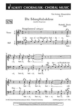 Vier heitere Männerchöre - Choral Score