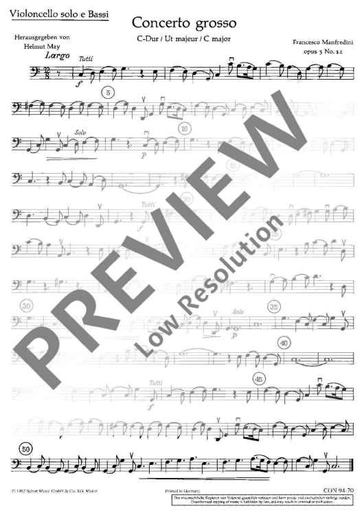 Concerto grosso C Major - Cello / Double Bass