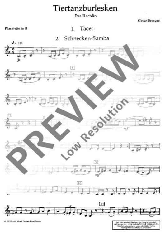 Tiertanzburlesken - Clarinet (bb)/piano