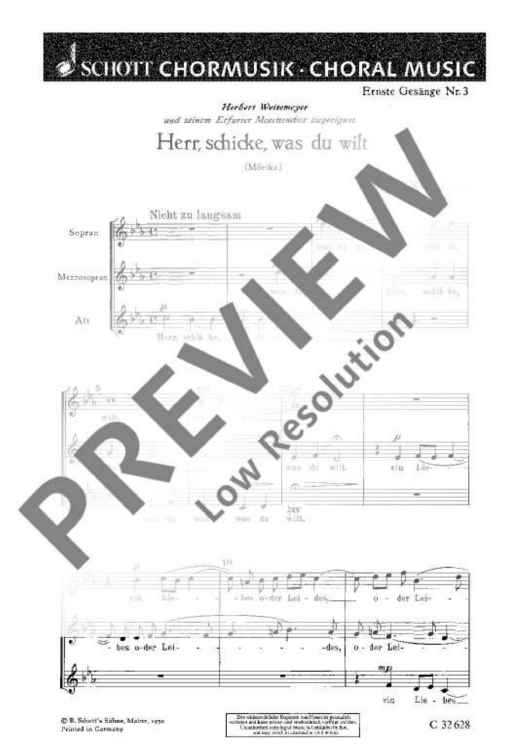 Drei ernste Gesänge - Choral Score