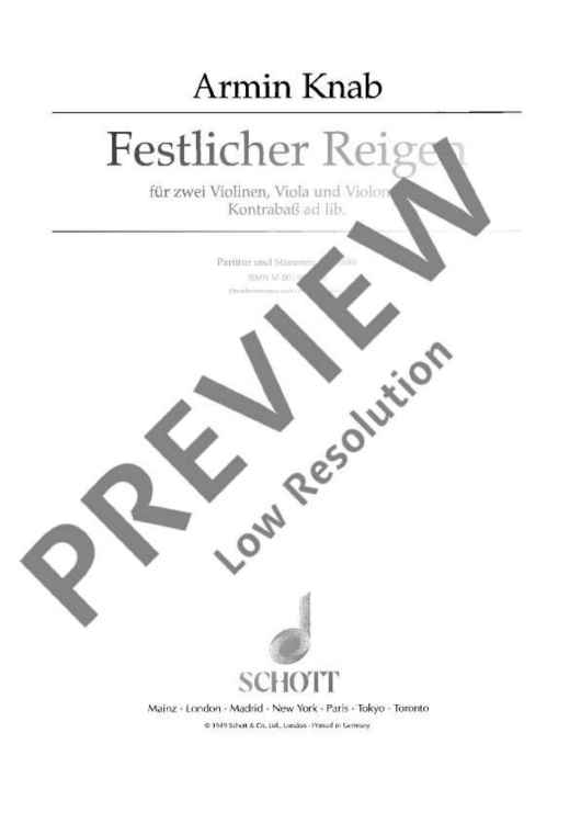 Festlicher Reigen - Score and Parts