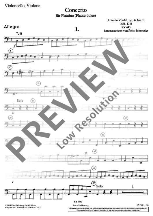 Concerto C Major - Cello/double Bass