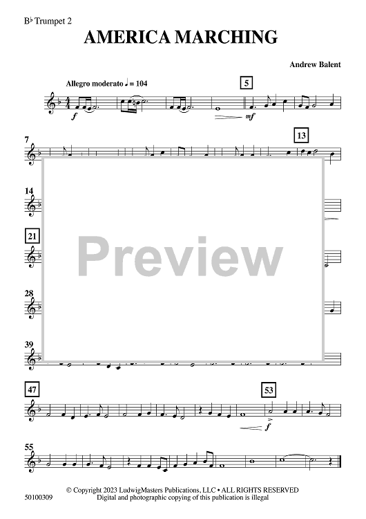 America Marching - Bb Trumpet 2