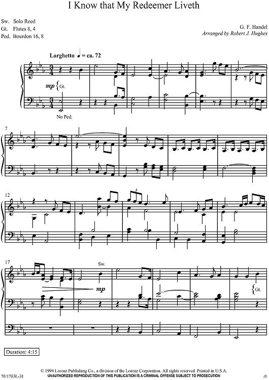 I Know that My Redeemer Liveth