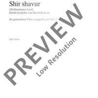 Shir shavur - Choral Score