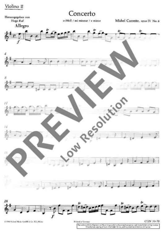 Concerto E Minor - Violin II