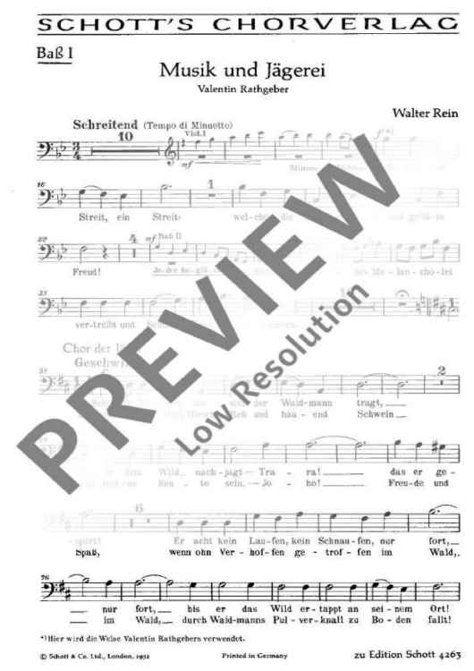 Musik und Jägerei - Bass I