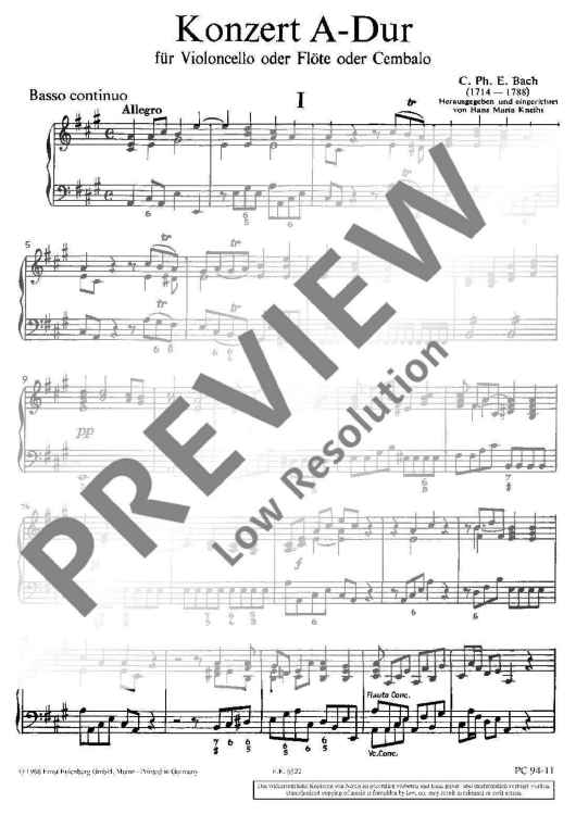 Concerto A Major - Basso Continuo