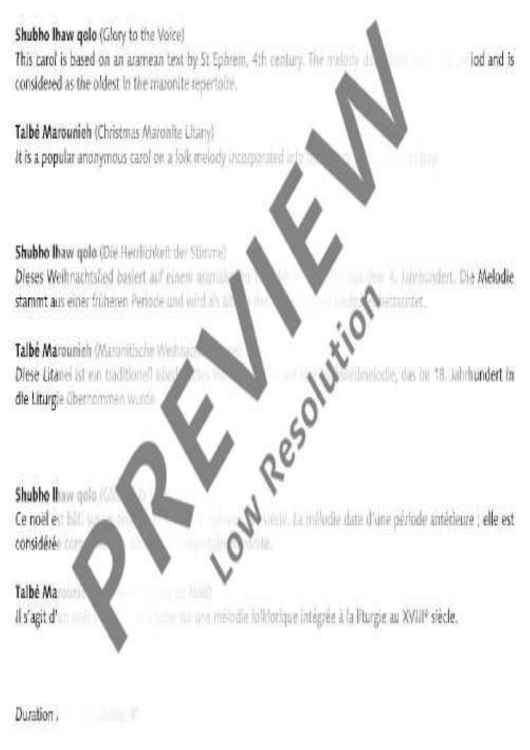 Two Maronite Carols - Score and Parts