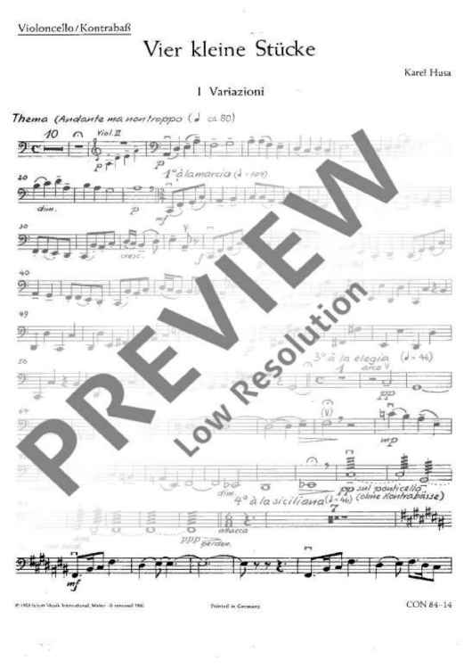 4 little Pieces - Violoncello/double Bass