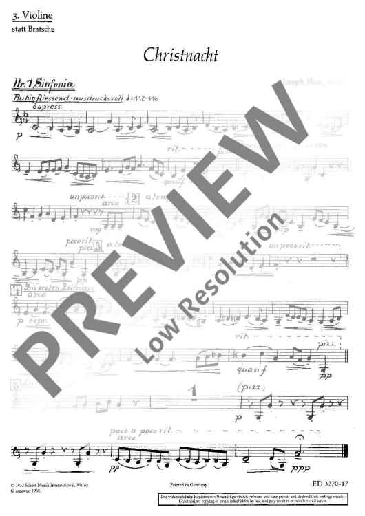 Christnacht - Violin Iii