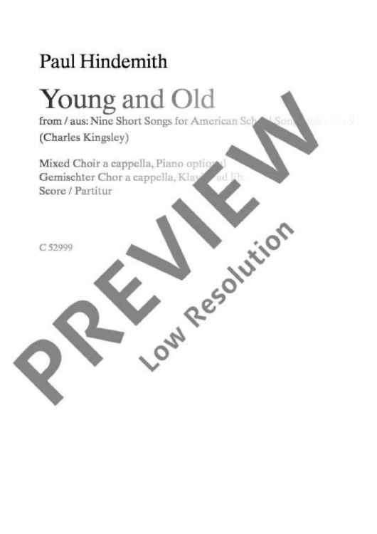 Young and Old - Vocal And Performing Score