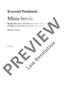 Missa Brevis - Choral Score