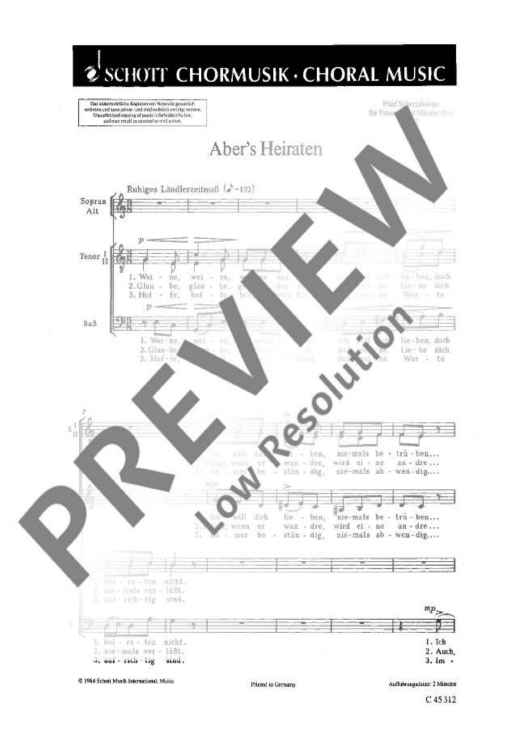 Fünf Scherzdialoge - Choral Score