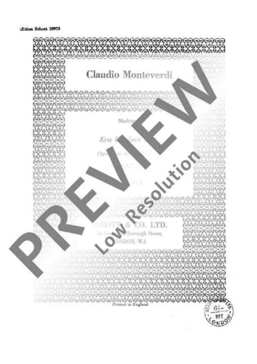 Madrigale - Choral Score