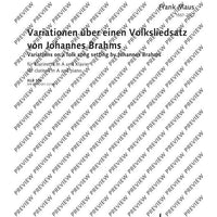 Variations on a folk song setting by Johannes Brahms - Score and Parts
