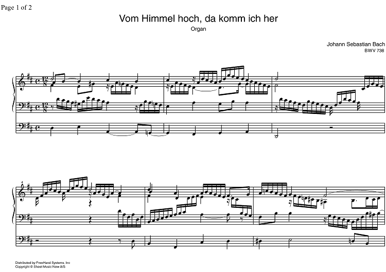 Vom Himmel hoch, da komm ich her BWV 738