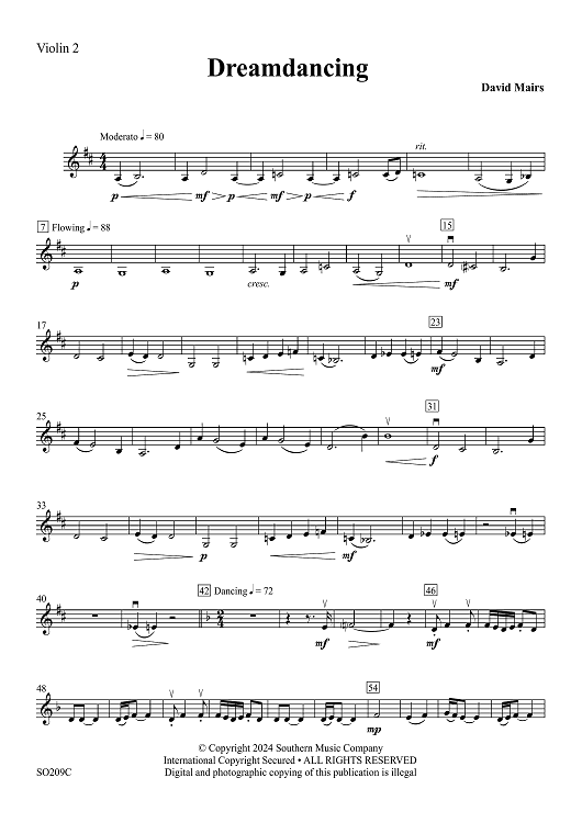 Dream Dancing - Violin 2
