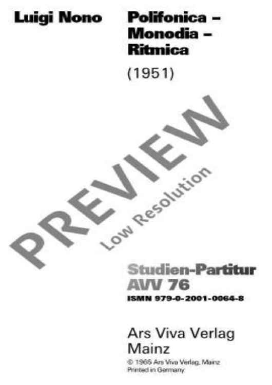 Polifonica - Monodia - Ritmica - Full Score
