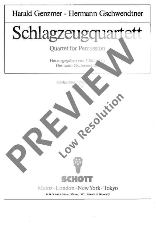 Percussion Quartet - Performing Score