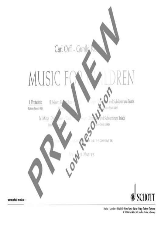Music for Children - Vocal And Performing Score
