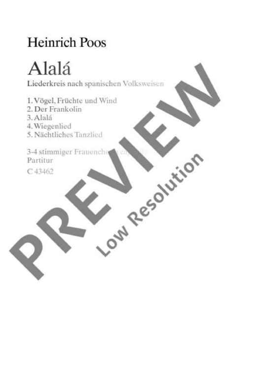 Alalá - Choral Score