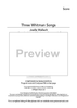 Three Whitman Songs - Vocal Score