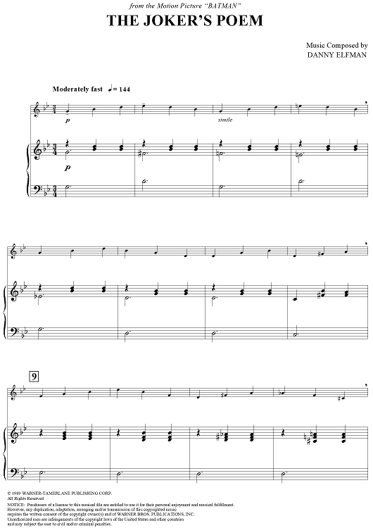 The Joker's Poem - from the movie "Batman"